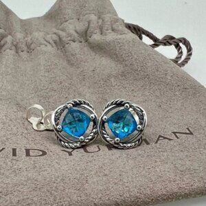 David Yurman Infinity Earrings Blue Topaz